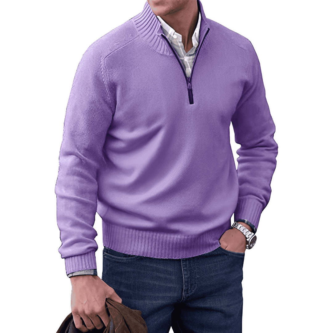 Ellis | Men's Warm Wool-Blend Quarter-Zip Pullover Sweater