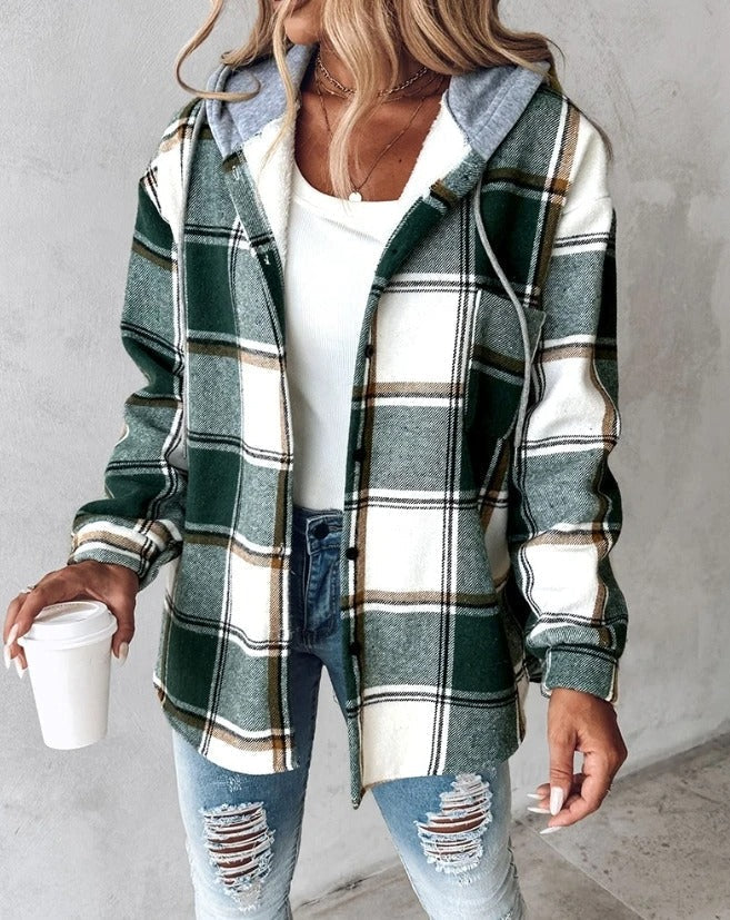 Calla | Women's Casual Plaid Hooded Winter Jacket