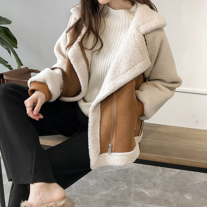 Sloane | Women's Oversized Faux Shearling Aviator Coat