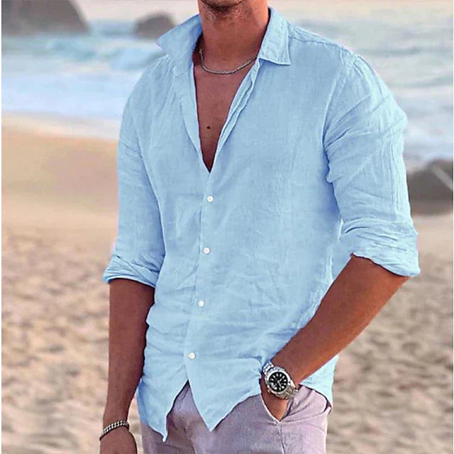 Ziggy | Men's Linen Long Sleeve Button Down Summer Shirt