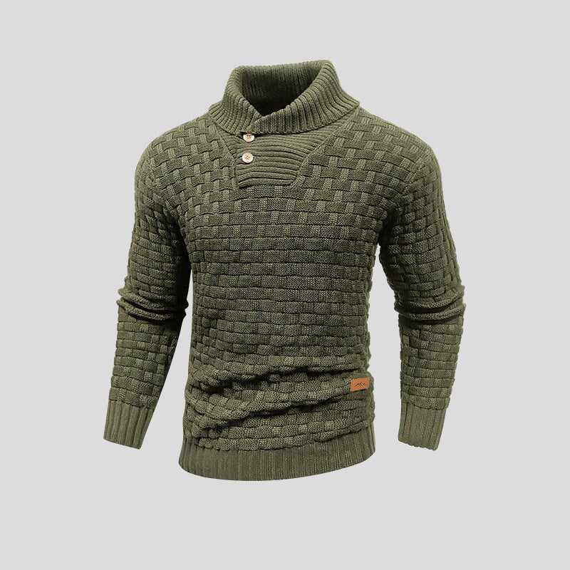 Ryan | Men's Premium Button-Neck Knit Sweater