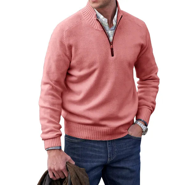 Jacob | Men's Cozy Quarter-Zip Mock Neck Sweater
