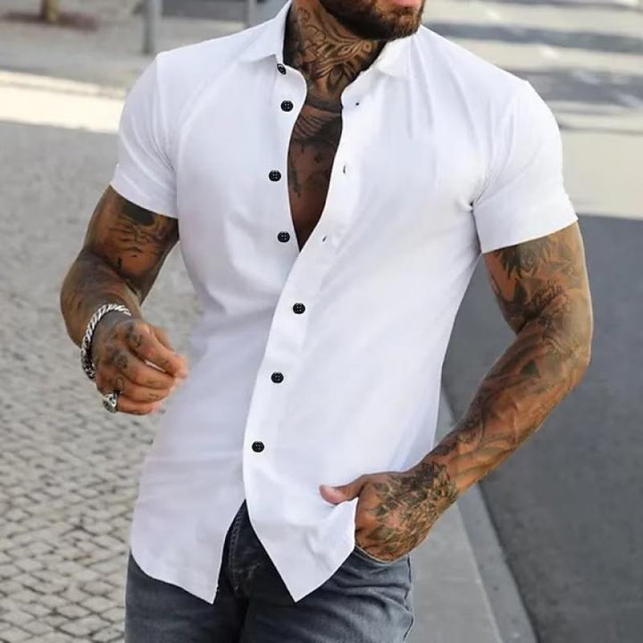 Cassian | Men's Classic Lapel Short-Sleeve Button-Down Shirt