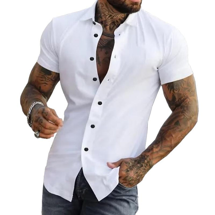 Cassian | Men's Classic Lapel Short-Sleeve Button-Down Shirt