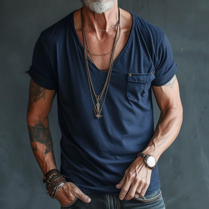 Chino | Men's Classic V-Neck Pocket T-Shirt