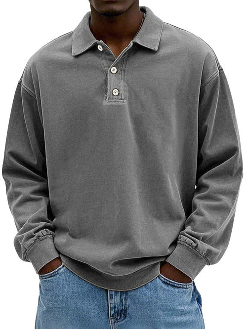 Beckett | Men's Casual Long-Sleeve Lapel Polo Shirt