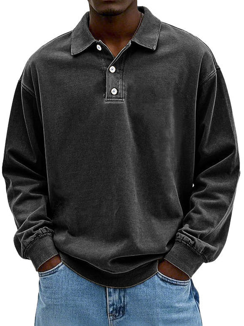 Beckett | Men's Casual Long-Sleeve Lapel Polo Shirt