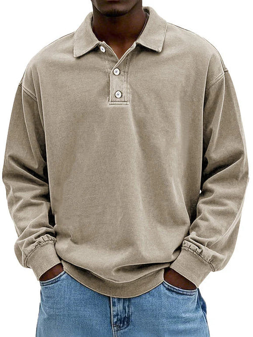 Beckett | Men's Casual Long-Sleeve Lapel Polo Shirt