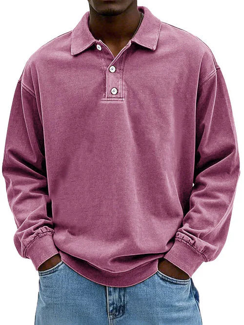 Beckett | Men's Casual Long-Sleeve Lapel Polo Shirt