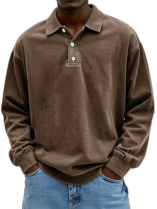 Beckett | Men's Casual Long-Sleeve Lapel Polo Shirt
