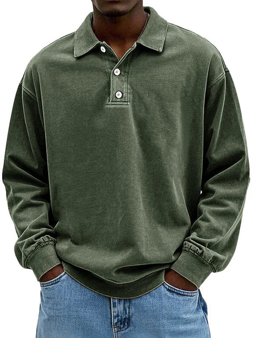 Beckett | Men's Casual Long-Sleeve Lapel Polo Shirt