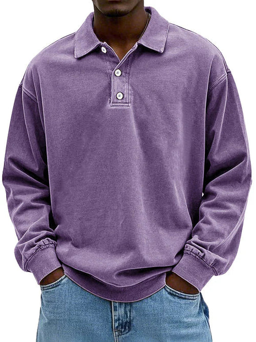 Beckett | Men's Casual Long-Sleeve Lapel Polo Shirt