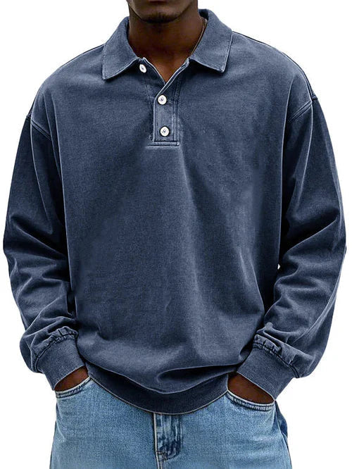 Beckett | Men's Casual Long-Sleeve Lapel Polo Shirt