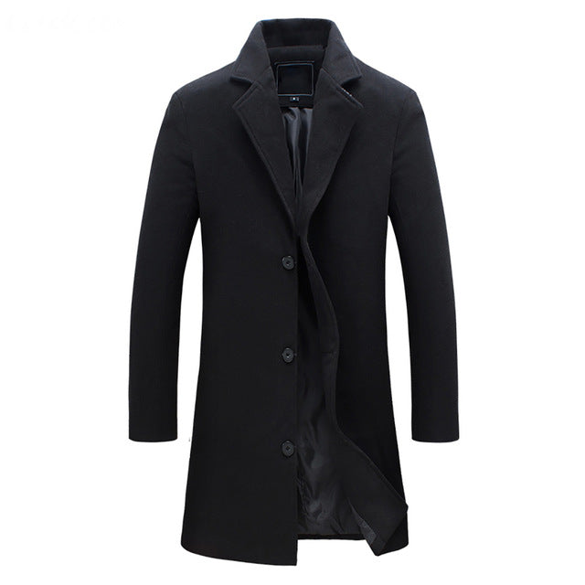 Wesley | Men's Stylish Knee-Length Single-Breasted Overcoat