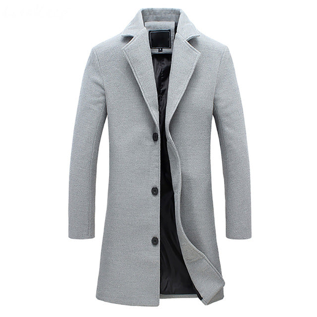 Wesley | Men's Stylish Knee-Length Single-Breasted Overcoat