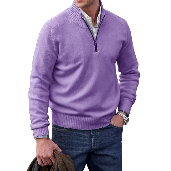 Jacob | Men's Cozy Quarter-Zip Mock Neck Sweater