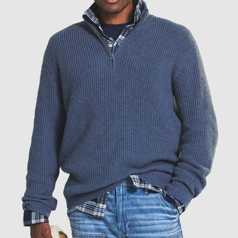 William | Men's Ribbed Half-Zip Collar Sweater