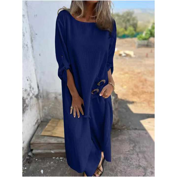 Karen | Women's Cotton Loose Fit Robe and Trousers Two Piece Set