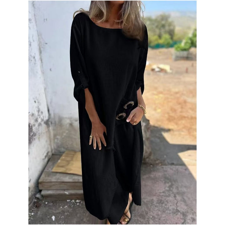 Karen | Women's Cotton Loose Fit Robe and Trousers Two Piece Set