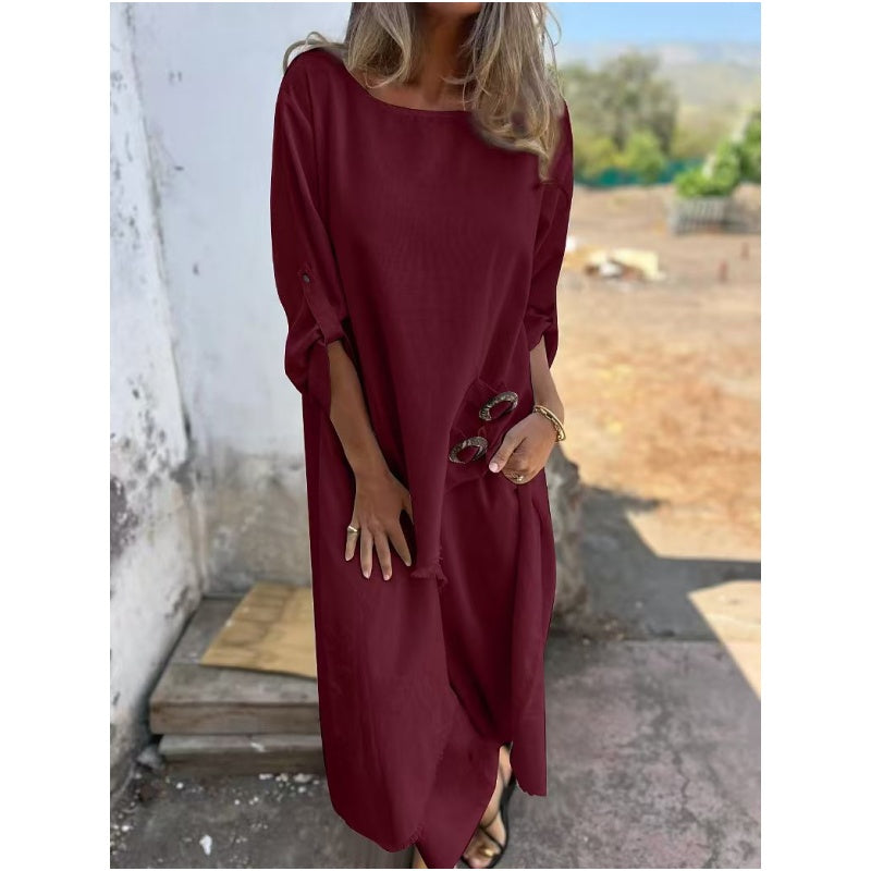 Karen | Women's Cotton Loose Fit Robe and Trousers Two Piece Set