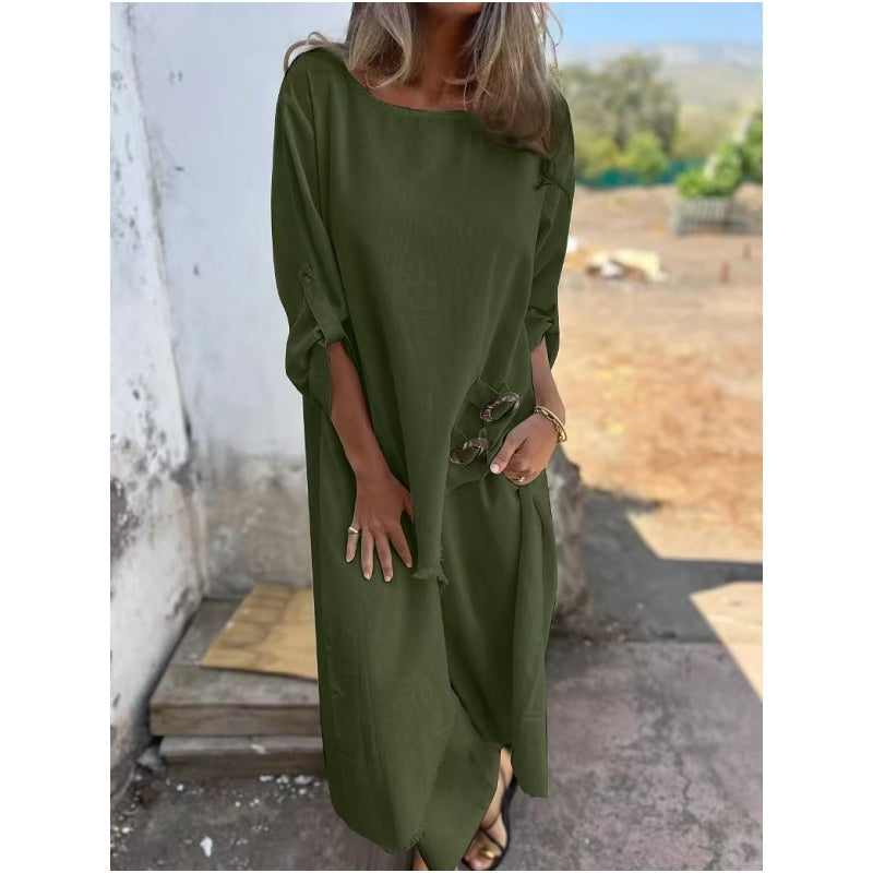 Karen | Women's Cotton Loose Fit Robe and Trousers Two Piece Set