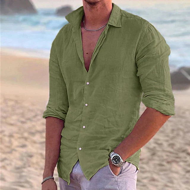 Ziggy | Men's Linen Long Sleeve Button Down Summer Shirt