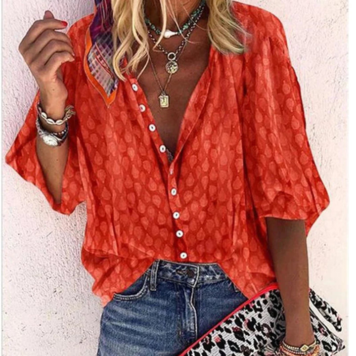 Lara | Women's Chic Lightweight Button Front Summer Blouse