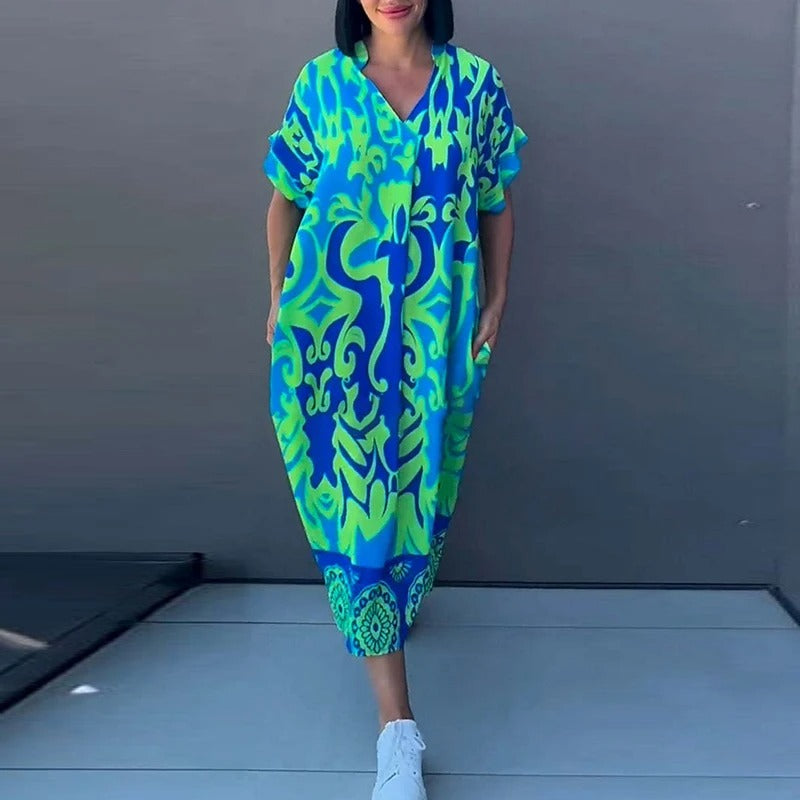 Felisse | Women's Flowy V Neck Summer Dress