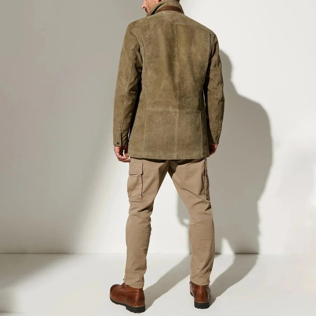 Oscar | Men's Vintage Style Suede Blend Two-Tone Jacket