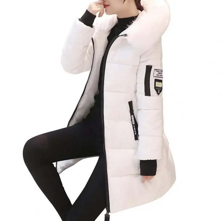Kaia | Women's Slim Hooded Puffer Coat with Faux Fur