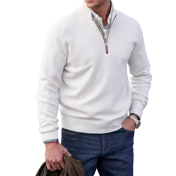 Jacob | Men's Cozy Quarter-Zip Mock Neck Sweater