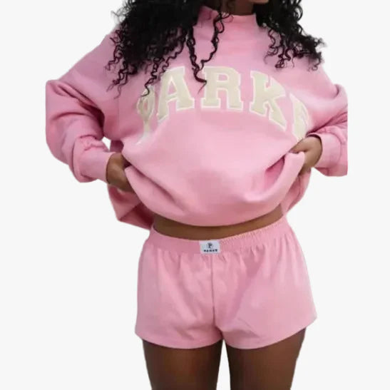 Izzy | Women's Oversized Mock Neck Sweater with Varsity Graphic
