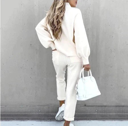Lola | Women's Chic Balloon Sleeve Knit Tracksuit Set