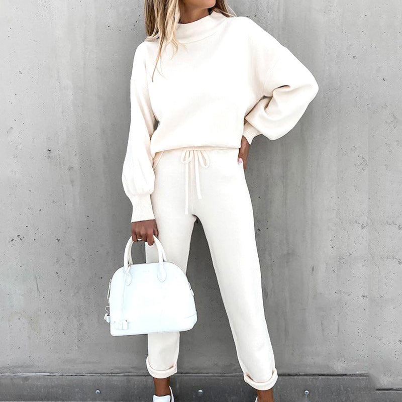 Lola | Women's Chic Balloon Sleeve Knit Tracksuit Set