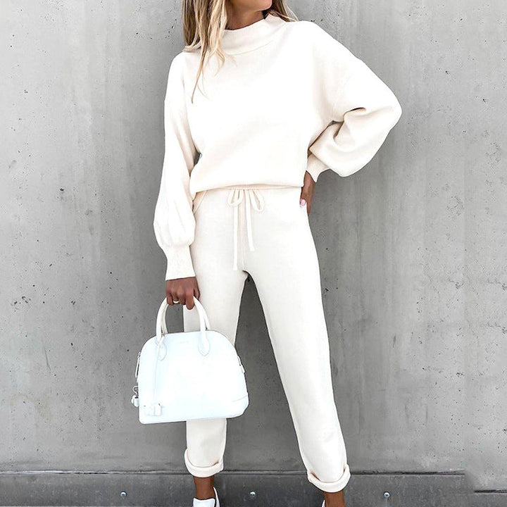 Lola | Women's Chic Balloon Sleeve Knit Tracksuit Set