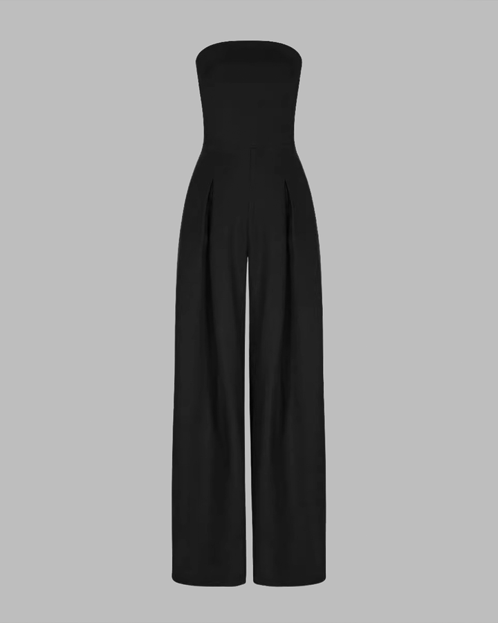 Klea | Women's Strapless Wide Leg Jumpsuit with Pockets